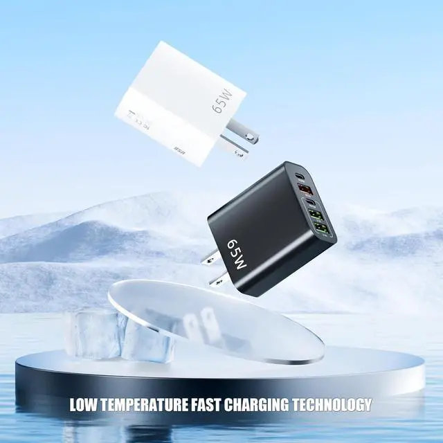 Alt view image 5 of 7 - 2-PCS-USB Charger, 65 W USB Charger, with 5 USB Port - 3USB + 2 PD Fast Wall Charger, Type C Charger, for Computer, Tablet, and Cell Phones