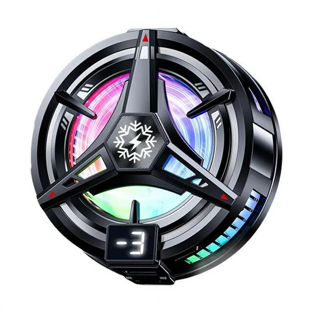 Main image of Protable Mobile Phone Cooler, Three-Speed Magnetic Cellphone Radiator with Temperature Display&Light, Rechargeable Phone Cooling Fan with Semi-Conductor Cooling Chip for Mobile Gaming Live Streaming