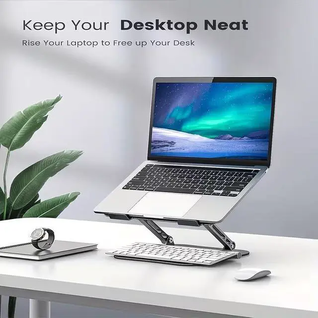 Alt view image 6 of 7 - Adjustable Laptop Holder Made of Durable Aluminum Alloy, Foldable And Portable, Suitable for Laptops And Tablets Ranging from for 11 to 16 Inches