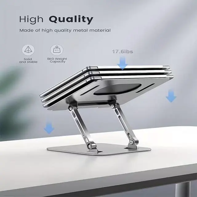 Alt view image 5 of 7 - Adjustable Laptop Holder Made of Durable Aluminum Alloy, Foldable And Portable, Suitable for Laptops And Tablets Ranging from for 11 to 16 Inches
