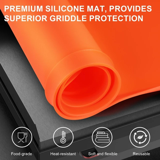 Alt view image 3 of 7 - Designed for Blackstone Griddle Cover 36Inch 28Inch 22Inch 17inch, Blackstone Griddle Accessories Silicone Griddle Cover Mat, Food-Grade Protection for Black Stone Grill - Protects from Dirt and Rust