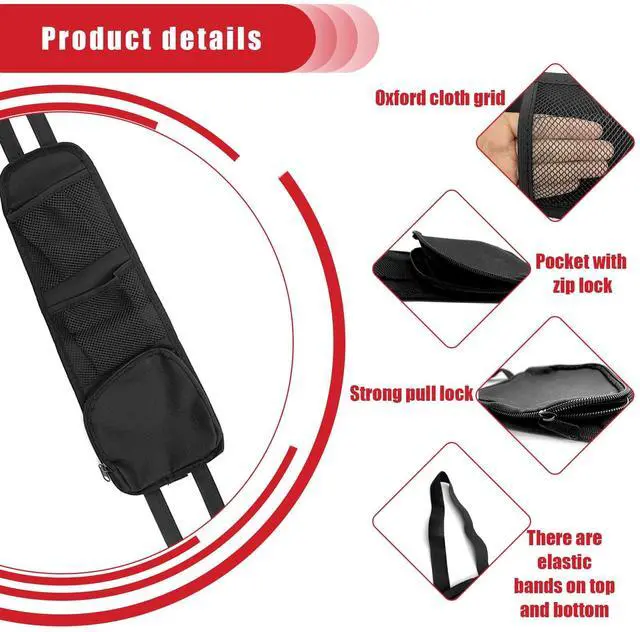 Alt view image 3 of 7 - 2PCS Car Seat Storage Hanging Bag, Multi-Pocket Seat Side Organizer, Multifunctional Mesh Net Pocket, Can Hold Mobile Phone, Wallet, Glasses, Suitable for Cars, SUVs, Trucks