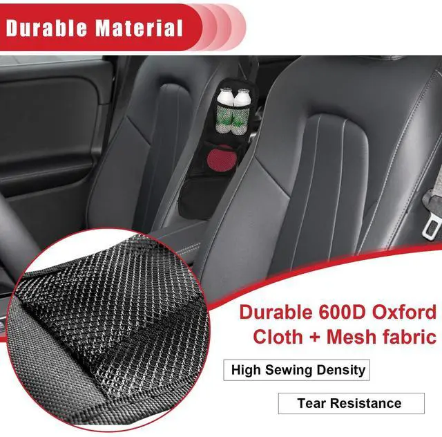 Alt view image 6 of 7 - 2PCS Car Seat Storage Hanging Bag, Multi-Pocket Seat Side Organizer, Multifunctional Mesh Net Pocket, Can Hold Mobile Phone, Wallet, Glasses, Suitable for Cars, SUVs, Trucks