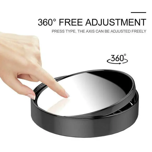 Alt view image 2 of 7 - 2 pcs Blind Spot Mirrors, 2" Round HD Glass Convex 360° Wide Angle Side Rear View Mirror with ABS Housing for Cars SUV and Trucks, Black, Pack of 2