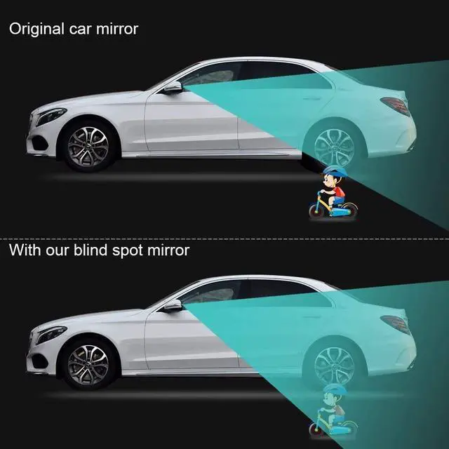 Alt view image 6 of 7 - 2 pcs Blind Spot Mirrors, 2" Round HD Glass Convex 360° Wide Angle Side Rear View Mirror with ABS Housing for Cars SUV and Trucks, Black, Pack of 2