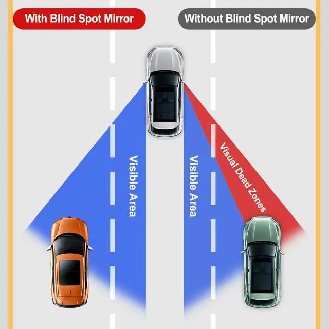 Alt view image 2 of 6 - Blind Spot Car Mirror, HD Glass Frameless Convex Side Mirror Blindspot, Wide Angle Rear View Mirrors for SUVs, Trucks and RVs - Car Accessories