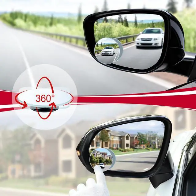 Alt view image 5 of 6 - Blind Spot Mirror, 2" Round HD Glass Frameless Convex Rear View Mirrors Exterior Accessories with Wide Angle Adjustable Stick for Car SUV and Trucks, Pack of 2