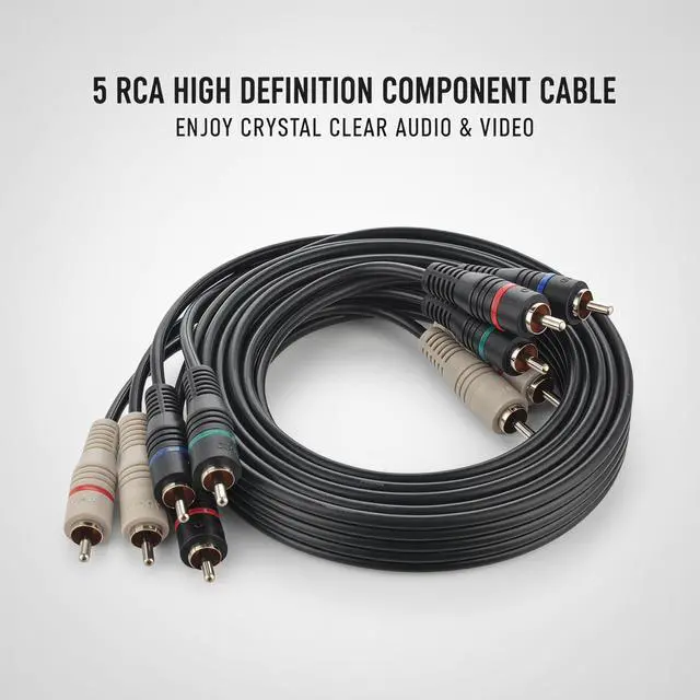 Alt view image 4 of 7 - 5 RCA Cables 6 feet Component Cable RCA Splitter Audio Video Cable YPbPr RGB AV Cable 1080i Male/Male for DVD STB TV Box HDTV - 1.8m