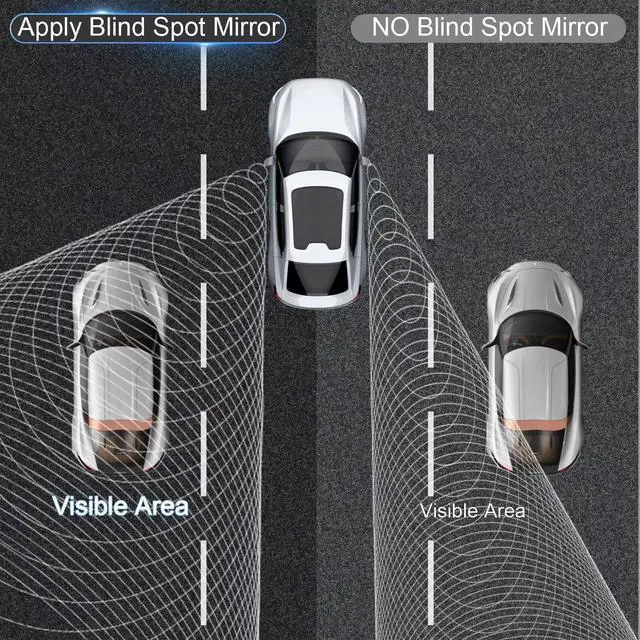 Alt view image 2 of 7 - Blind Spot Mirrors 2 Pack, Car Accessories Frameless Side Mirror Blindspot Convex HD Glass, Side View Mirror Blindspot with Wide Angle Adjustable Stick for Car SUV and Trucks