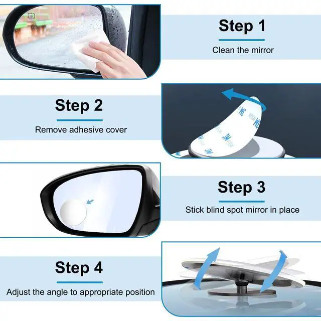Alt view image 6 of 7 - Blind Spot Mirrors 2 Pack, Car Accessories Frameless Side Mirror Blindspot Convex HD Glass, Side View Mirror Blindspot with Wide Angle Adjustable Stick for Car SUV and Trucks