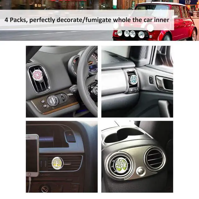 Alt view image 6 of 7 - 4 PCS Car Vent Clip Diffuser Clip, 30mm Aromatherapy Essential Oil Diffuser Car Clip with 40 Felt Pads, Gift for Women/Men, Mothers Day, Christmas, Birthday