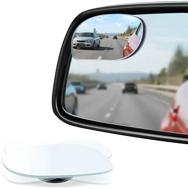 Main image of Blind Spot Mirrors, HD Glass Frameless Convex Rear View Mirrors, Wide Angle Adjustable Stick for Side Mirror, Automotive Exterior Accessories for Car, SUV & Trucks, Pack of 2