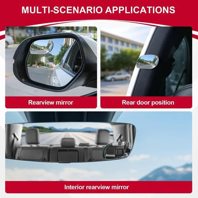 Alt view image 6 of 6 - Blind Spot Mirrors, HD Glass Frameless Convex Rear View Mirrors, Wide Angle Adjustable Stick for Side Mirror, Automotive Exterior Accessories for Car, SUV & Trucks, Pack of 2