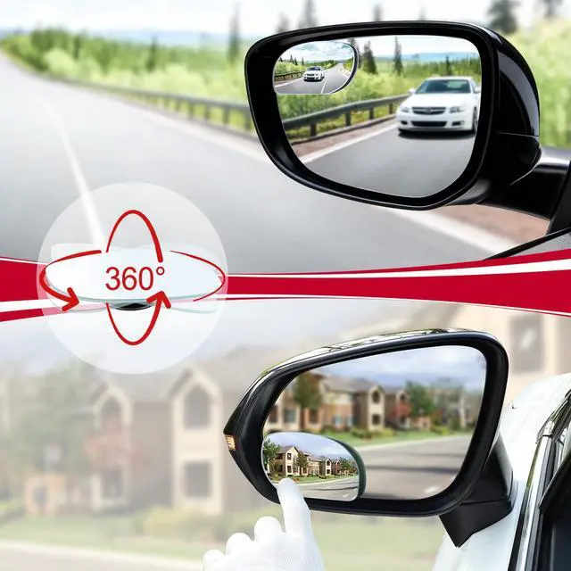 Alt view image 5 of 6 - Blind Spot Mirrors, HD Glass Frameless Convex Rear View Mirrors, Wide Angle Adjustable Stick for Side Mirror, Automotive Exterior Accessories for Car, SUV & Trucks, Pack of 2