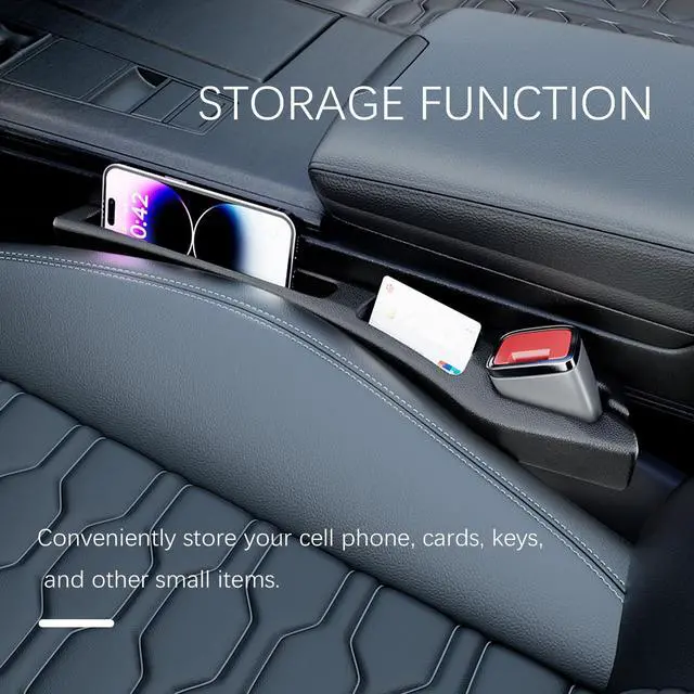 Alt view image 5 of 7 - 2PCS Car Seat Gap Filler Organizer,2 in 1 Car Gap Filler with Fill and Storage Function for Storing Phones Keys Cards,Universal Multifunctional No Drop Seat Guard for Cars