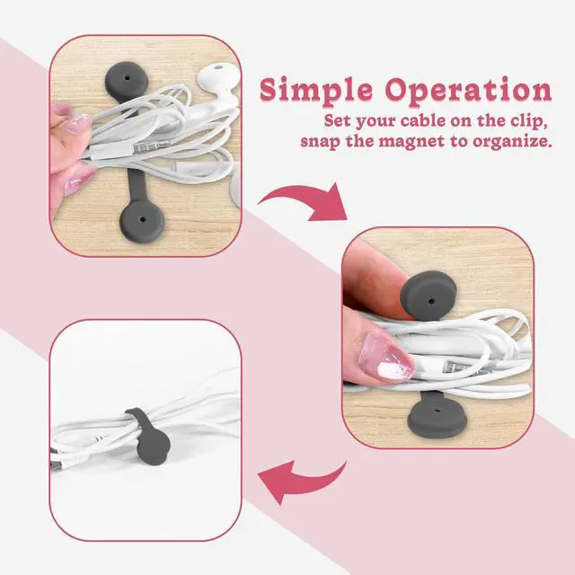 Alt view image 5 of 7 - 6 Packs Magnet Wire Winder Straps, Multi-Colored Noticeboard Fridge Clips Silicone Cable Organizer Reusable Tie Phone Earbuds Bookmark Whiteboard Fridge (Lake Blue, Blue, Gray)