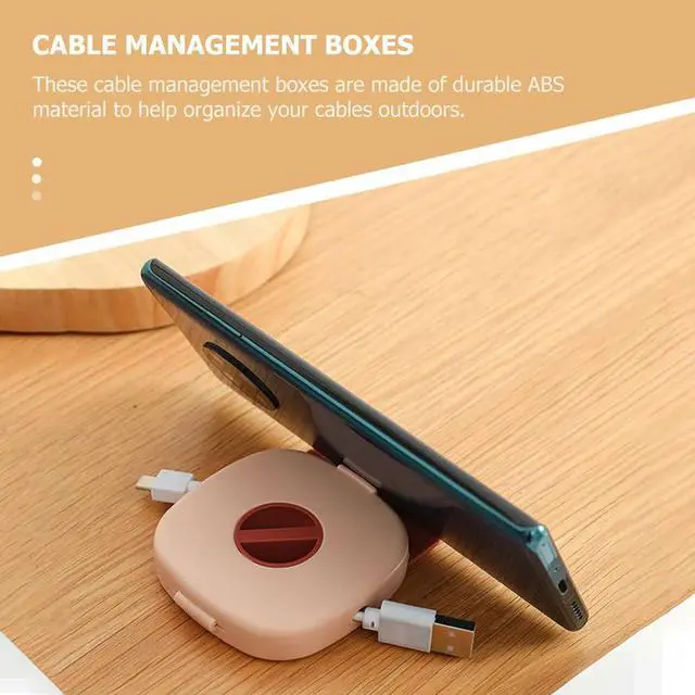 Alt view image 3 of 7 - 3-Pack Retractable Cable Winder with Rotating Design - Portable Cord Organizer for USB, Earphones - Tangle-Free Holder for Home, Office, Travel