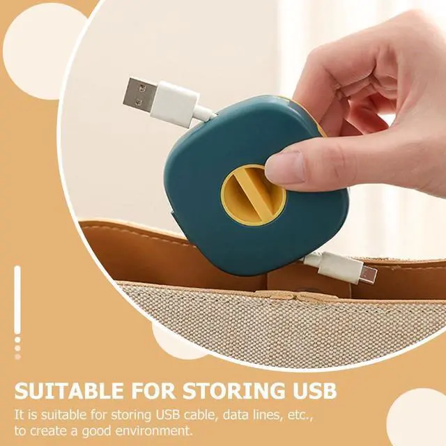 Alt view image 6 of 7 - 3-Pack Retractable Cable Winder with Rotating Design - Portable Cord Organizer for USB, Earphones - Tangle-Free Holder for Home, Office, Travel