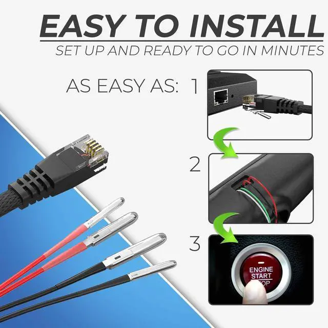 Alt view image 3 of 7 - Radar Detector Hardwire Kit for Escort, Uniden R1 R3 R7, Beltronics Valentine One Radar Detector Power Cord | 12" Mirror Tap Wire with RJ11 Jack, Dual Size Pins and Inline Fuse Radar Kit