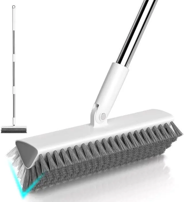 Main image of Floor Scrub Brush with Long Handle, Heavy-Duty Tile and Shower Grout Brush Stiff, Professional Grout Cleaner for Bathroom, Kitchen, Floor, Tile Brush Concrete Surfaces