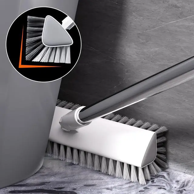 Alt view image 3 of 6 - Floor Scrub Brush with Long Handle, Heavy-Duty Tile and Shower Grout Brush Stiff, Professional Grout Cleaner for Bathroom, Kitchen, Floor, Tile Brush Concrete Surfaces