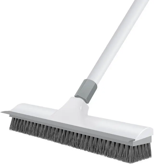 Main image of 60 inch Long Handle Floor Scrub Brush, 2 in 1 Heavy Duty Hard Bristle Deck Scrubber & Squeegee for Tile, Wall, Concrete, Shower, Bathroom, Kitchen, Garage, Patio