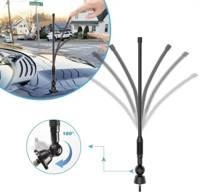 Alt view image 5 of 6 - Waterproof Marine Antenna AM FM Golf Cart ATV UTV RV Car Stereo, Boat Mast Flexible radio antenna for Truck Excavator Tractor RVR Yacht Pontoon