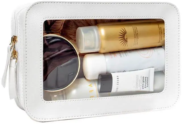 Main image of Clear Makeup Bag Small, TSA Approved Portable Toiletry Bag with Zipper Cosmetic Travel Bag Makeup Organizer Case Mini Makeup Pouch for Purse Car Organizer Bag for Women Men