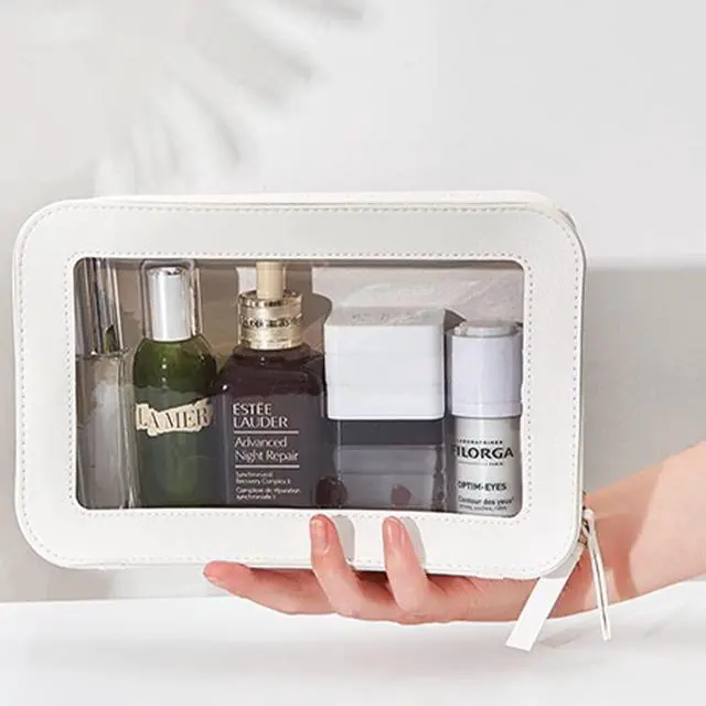 Alt view image 3 of 7 - Clear Makeup Bag Small, TSA Approved Portable Toiletry Bag with Zipper Cosmetic Travel Bag Makeup Organizer Case Mini Makeup Pouch for Purse Car Organizer Bag for Women Men