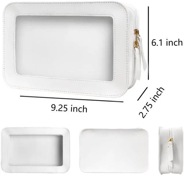 Alt view image 6 of 7 - Clear Makeup Bag Small, TSA Approved Portable Toiletry Bag with Zipper Cosmetic Travel Bag Makeup Organizer Case Mini Makeup Pouch for Purse Car Organizer Bag for Women Men