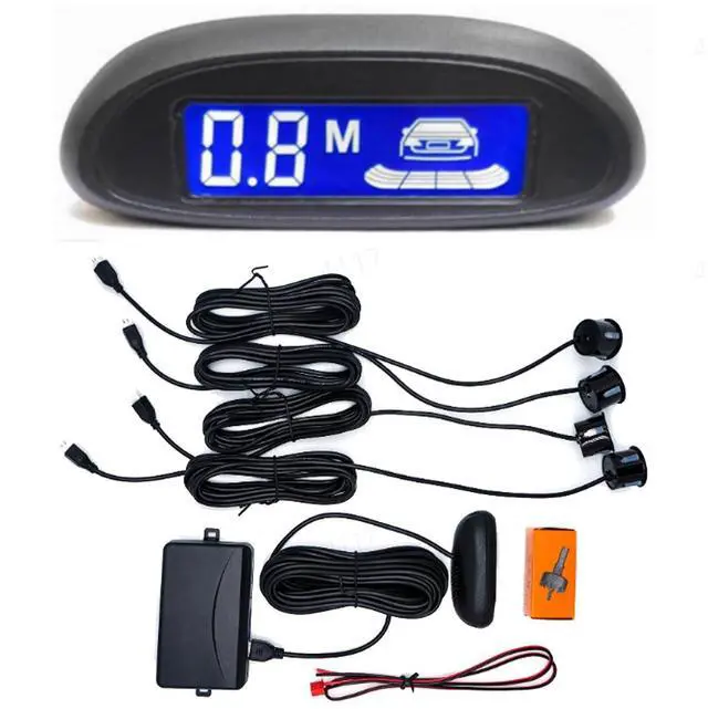 Main image of Car Reverse Backup Parking Sensor Radar System, Car Auto Vehicle Reverse with 4 Parking Sensors kit Adjustable Sensitivity, LCD Display Reversing Radar Sound Alert