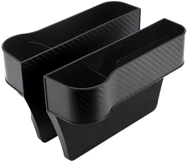 Main image of Car Seat Gap Filler Organizer 2 Pack, Multifunctional Auto Console Side Storage Box with Cup Holders & Phone Holder, Premium PU Leather Car Front Seat Organizer for Drinks, Sunglasses, Keys