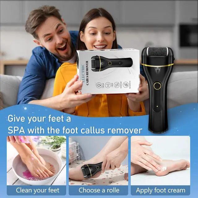 Alt view image 7 of 7 - Electric Foot Callus Remover Electric Callus Remover for Feet Waterproof with 3 Rollers 2 Speed Battery Display,17 in1 Rechargeable Foot File Pedicure Kits for Dead Hard Cracked Dry Skin
