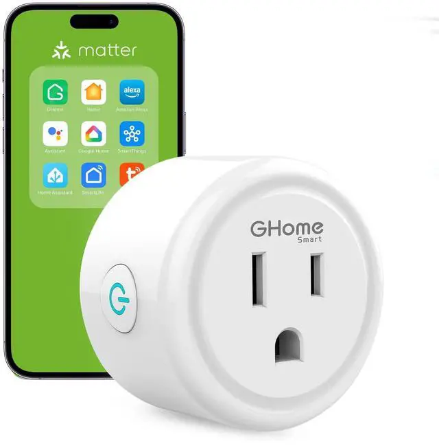 Main image of Plug Matter 15A, WiFi Smart Plugs Compatible with Alexa, Apple Home, Siri, Google, SmartThings, Smart Outlet Timer with APP Remote Control, 2.4GHz Wi-Fi Only, ETL FCC Listed