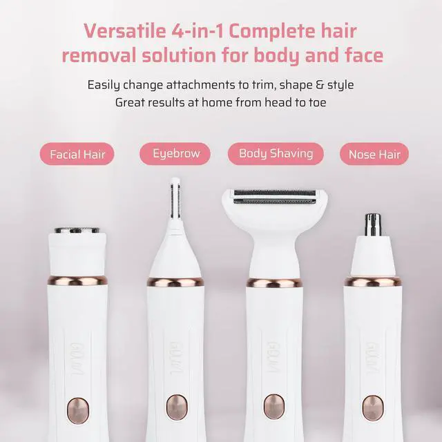 Alt view image 6 of 6 - 4-in-1 Facial Hair Removal for Women, Electric Painless Shaver, USB Rechargeable, Lip Chin Cheek Trimmer