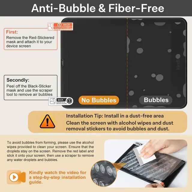 Alt view image 4 of 7 - Screen Protector for 7" Kindle Paperwhite 12th Gen 2024 & Colorsoft Signature Edition,for Kobo Aura 2,for Boox 7" e-Book Reader - High Clarity, Fingerprint Resistant - Fine-Grit Texture PET Film