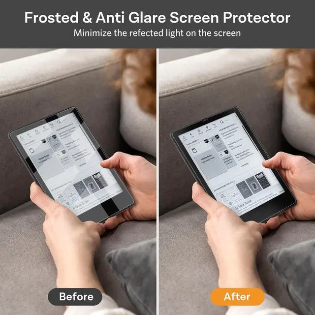 Alt view image 5 of 7 - Screen Protector for 7" Kindle Paperwhite 12th Gen 2024 & Colorsoft Signature Edition,for Kobo Aura 2,for Boox 7" e-Book Reader - High Clarity, Fingerprint Resistant - Fine-Grit Texture PET Film