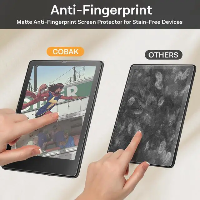 Alt view image 6 of 7 - Screen Protector for 7" Kindle Paperwhite 12th Gen 2024 & Colorsoft Signature Edition,for Kobo Aura 2,for Boox 7" e-Book Reader - High Clarity, Fingerprint Resistant - Fine-Grit Texture PET Film