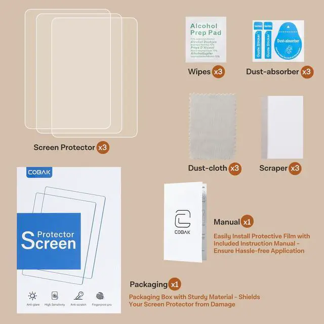 Alt view image 7 of 7 - Screen Protector for 7" Kindle Paperwhite 12th Gen 2024 & Colorsoft Signature Edition,for Kobo Aura 2,for Boox 7" e-Book Reader - High Clarity, Fingerprint Resistant - Fine-Grit Texture PET Film