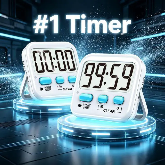 Alt view image 2 of 7 - 2 Pack Digital Timer for Kids, Magnetic Countdown Kitchen Timers for Cooking, Egg, Classroom, Teacher, Exercise, Study, Oven - Battery Included