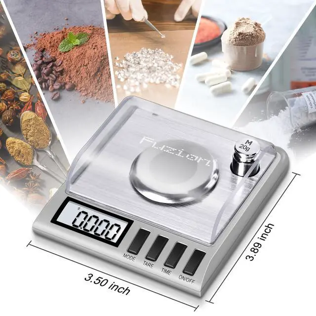 Alt view image 2 of 7 - Milligram Scale, 50g/0.001g Digital Milligram Scale with Calibration Weights, Jewelry and Gem Scale, Mg Scale for Powder, Reloading, Includes Scoop, Powder Pan and Tweezers