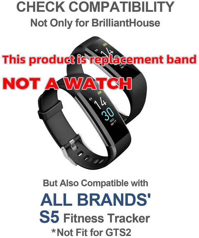 Alt view image 2 of 7 - Wrist Bands Replacement for S5 Fitness Tracker (for All Brands) Replacement Band (NOT A WATCH) Slim Fitness Tracker Band Activity Tracker 5 Color Adjustable Wristband Blue Grey Pink Purple(Black)