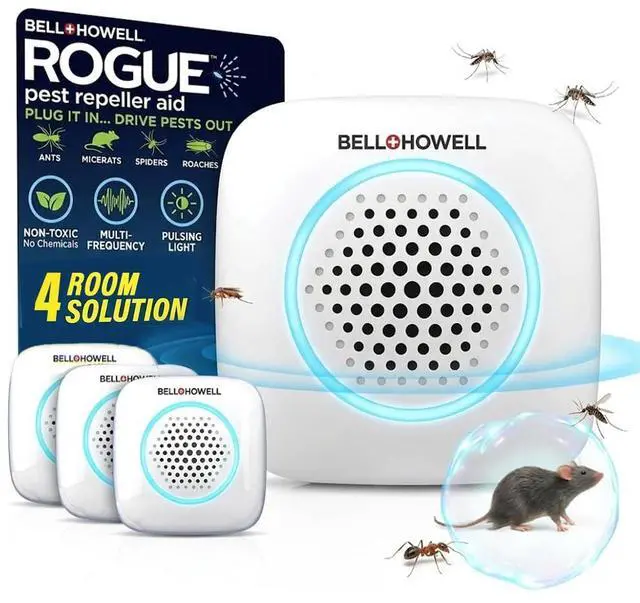 Main image of 4 Pk Ultrasonic Pest Repeller Indoor, Mice Repellent Indoor Home Kit, DIY Pest Control at Home, Plug in Spider Repellent, Rodent Repellent, Bug, Insect & More, Family and Pet Safe