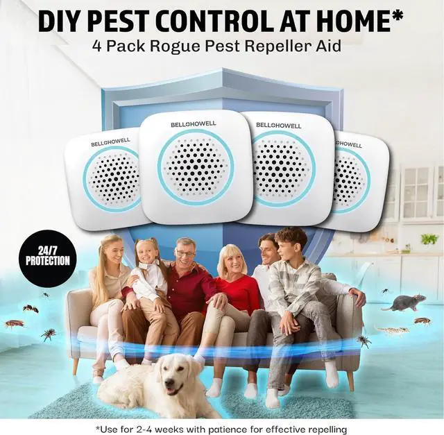 Alt view image 2 of 7 - 4 Pk Ultrasonic Pest Repeller Indoor, Mice Repellent Indoor Home Kit, DIY Pest Control at Home, Plug in Spider Repellent, Rodent Repellent, Bug, Insect & More, Family and Pet Safe