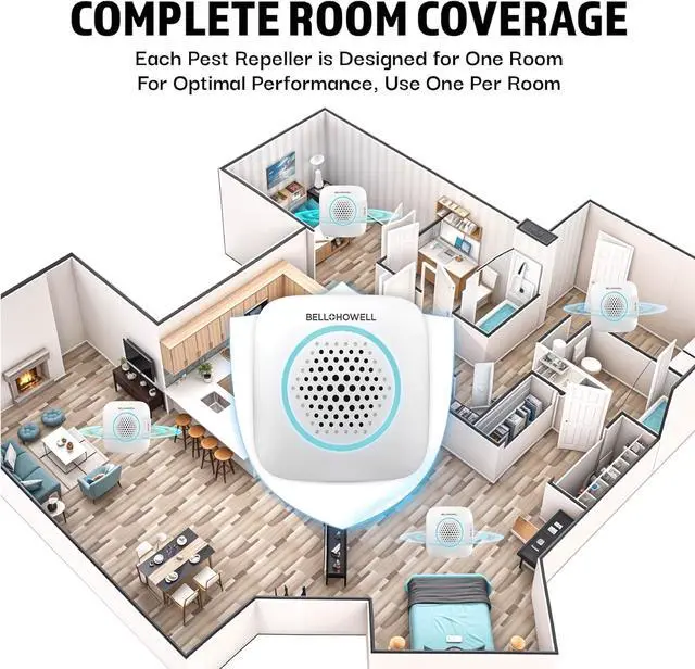 Alt view image 6 of 7 - 4 Pk Ultrasonic Pest Repeller Indoor, Mice Repellent Indoor Home Kit, DIY Pest Control at Home, Plug in Spider Repellent, Rodent Repellent, Bug, Insect & More, Family and Pet Safe