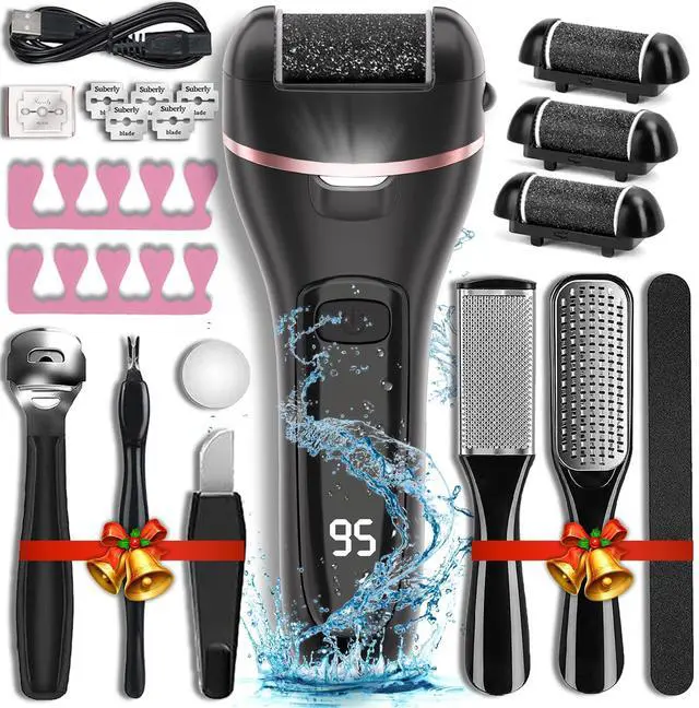 Main image of Electric Callus Remover for Feet with Rechargeable Waterproof 17 in 1 Professional Pedicure Kit with 3 Roller Heads 2 Speed,Foot File, Foot Care Tools Perfect for Dead Hard Cracked Dry Skin
