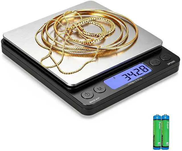 Main image of Digital Jewelry Scale 500g x 0.01g Precision Gold Scale for Jewelers & Collectors, Digital Coin Scale with Backlit LCD, Tare Function Ideal for Gemstones, Bullion & Coins.