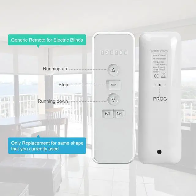 Alt view image 2 of 6 - AC123-06D RF TransmitterBlinds Remote Control433Mhz Remote Control Work with Roller ShadeBlindsCurtainMotorized Awning