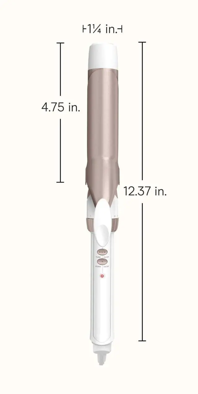 Alt view image 4 of 7 - Double Ceramic 1 ¼-Inch Curling Iron, 1 ¼-Inch Barrel Creates Loose Curls, Hair Curler for Use on Medium & Long Hair, White/Rose Gold