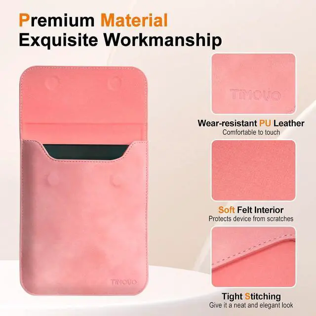 Alt view image 3 of 7 - 7 Inch Sleeve Case, Compatible with All 7'' E-Reader Book (10th Gen. 2019/9th Gen. 2017) & Kobo Devices, Protective Sleeve Cover Pouch Bag Carrying Case for eReader, Pink
